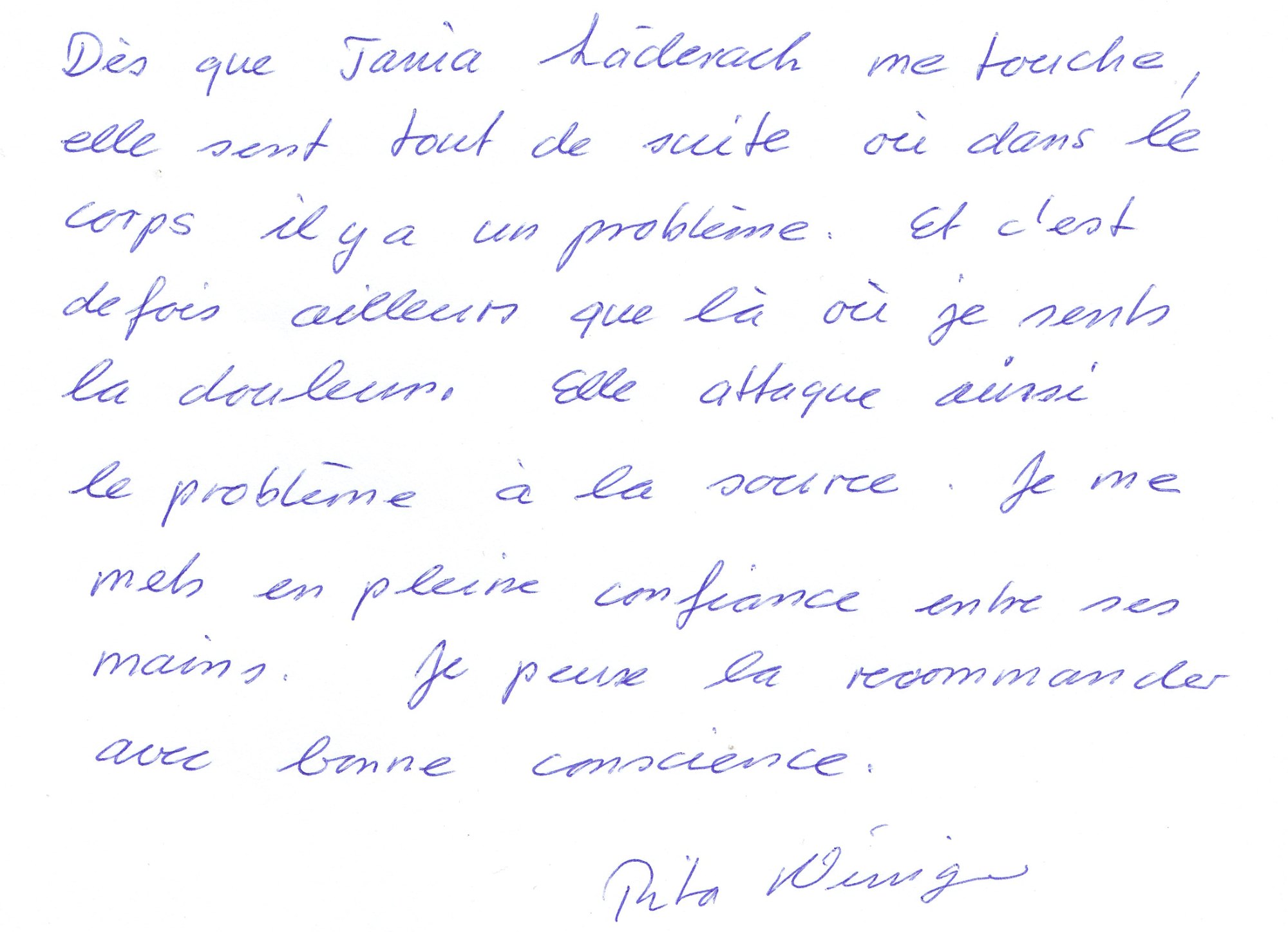 Photo du mot manuscrit : Rita